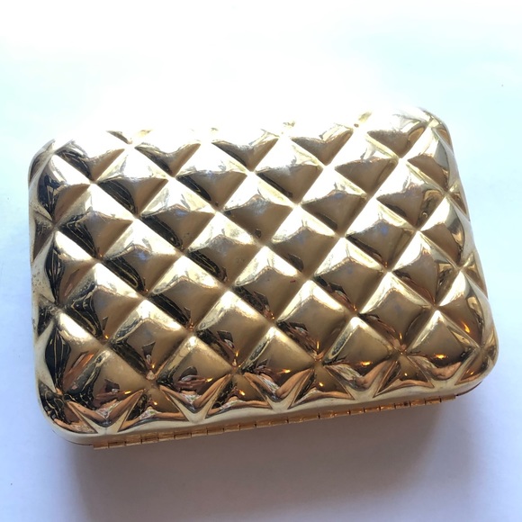 Gold Metal Shoulder Bag Clutch - Picture 2 of 12
